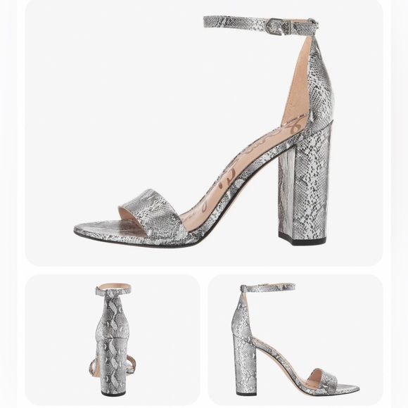 Sam Edelman Yaro Women’s High Heel Leather Shoes‎ Silver shimmer size 7 - Picture 1 of 14